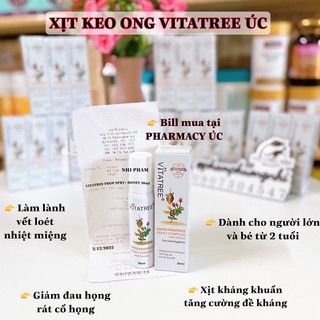 DATE 2025 - BILL PHARMACY ÚC - MẪU MỚI - XỊT KEO ONG VITATREE 20ml - XỊT KEO ONG VITATREE - MUỖI VÀ CÔN TRÙNG AEROGARD