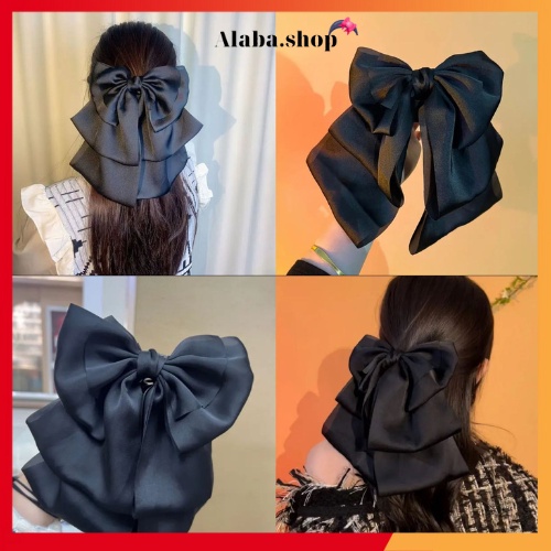 kẹp cặp tóc càng cua đính nơ cở lớn to đẹp hàn quốc phong cách tiểu thư cute sang chảnh Alaba