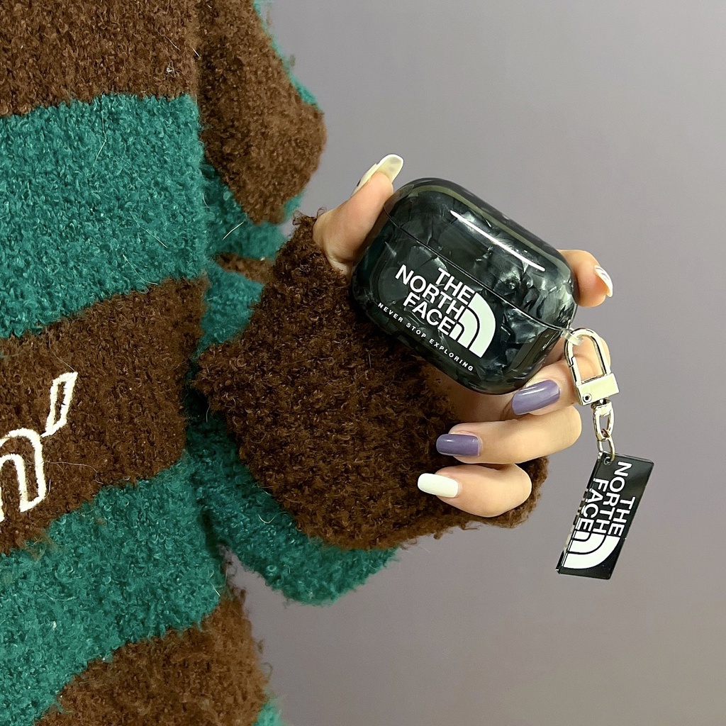 Thời Trang Vỏ Bảo Vệ Hộp Sạc Tai Nghe Bluetooth Airpods 1 / 2 gen3 Pro 2 2022 Bằng PC Cứng + Tpu Silicone Mềm Chống Rơi Hình North Face