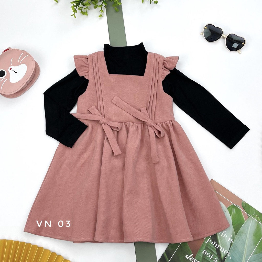 🤠 Siêu Phẩm 🌱 Set yếm bé gái LITIBABY gồm váy và áo, size 2 đến 10 tuổi . [A9]