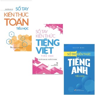 Sách combo 3 cuốn sổ tay kiến thức toán + sổ tay kiến thức tiếng việt + sổ tay kiến thức tiếng anh tiểu học - bản quyền