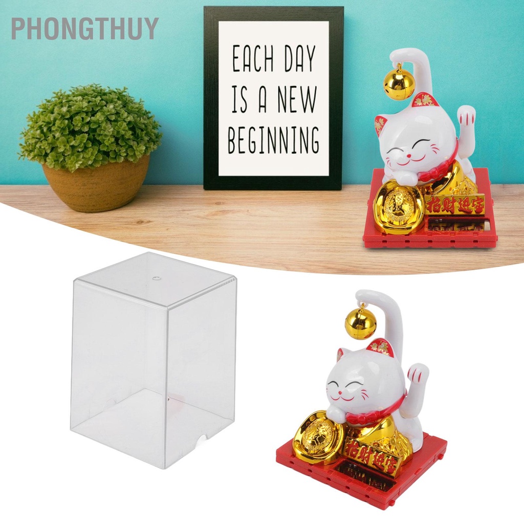 Mèo Thần Tài Vẫy Tay Sử Dụng Năng Lượng Mặt Trời Mang Lại May Mắn Tài Lộc Trang Trí Nhà Cửa / Văn Phòng