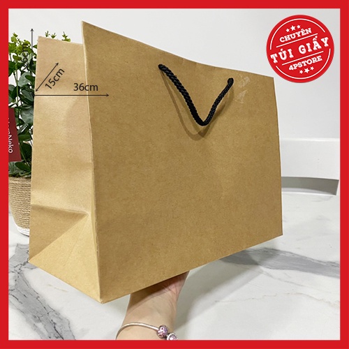 10 TÚI KRAFT NÂU NHẠT 36X26X15CM  - TÚI NGANG