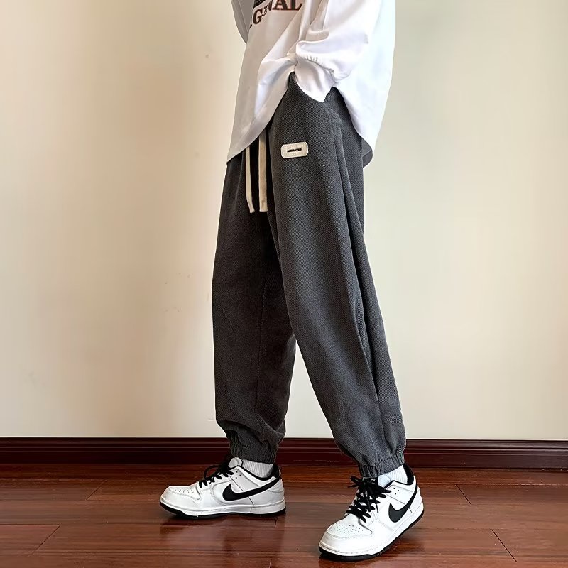 Quần Dài Thể Thao Dáng Rộng Lưng Thun Co Giãn Tốt Kiểu hip-hop Đường Phố Hàn Quốc Cá Tính Cho Nam