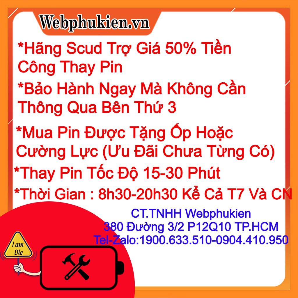 Pin Scud cho Vivo Y52S, Y31S, Y31 2020, Y51 2020 B-O8 B-08 dung lượng 5000mAh