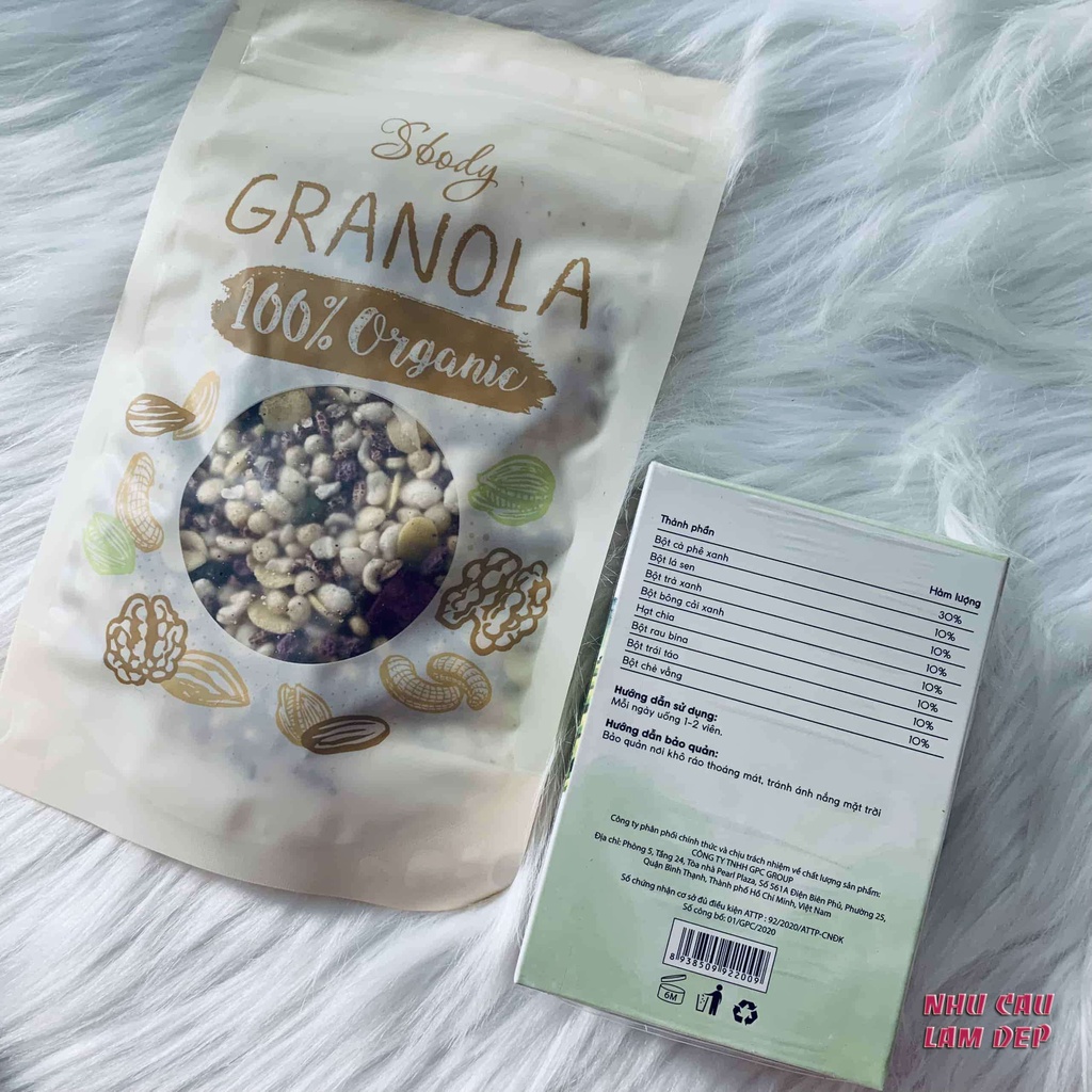 Giảm Cân Nấm Sbody slim Dạng Viên  Tặng Granola