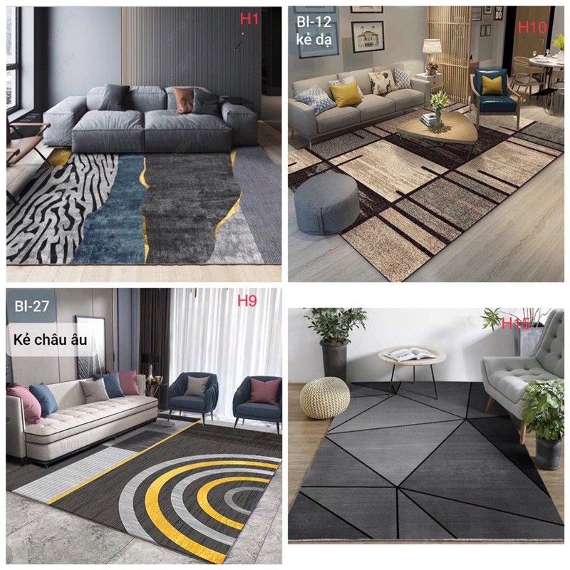 Thảm trải sàn Bali thảm trải sàn trang trí phòng khách, phòng ngủ mẫu đa giác kích thước 1m6x2m3 và 2mx3m