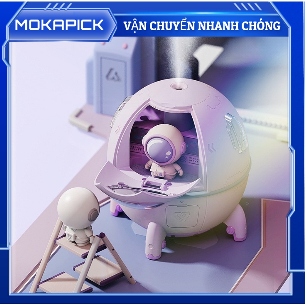 Máy tạo độ ẩm với ánh sáng ban đêm đầy màu sắc Hương thơm Tinh dầu Khuếch tán không gian Capsule nhỏ phun sương lớn cho phòng ngủ văn Mokapick