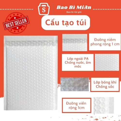 Túi chống sốc đóng hàng lót bóng, Túi bóng khí xốp bao bì giúp gói hàng an toàn