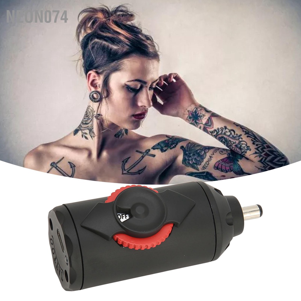 Neon074 Hình Xăm Không Dây Cung Cấp Điện 1200 MAh Hợp Kim Mini Máy Pin Cho Bút