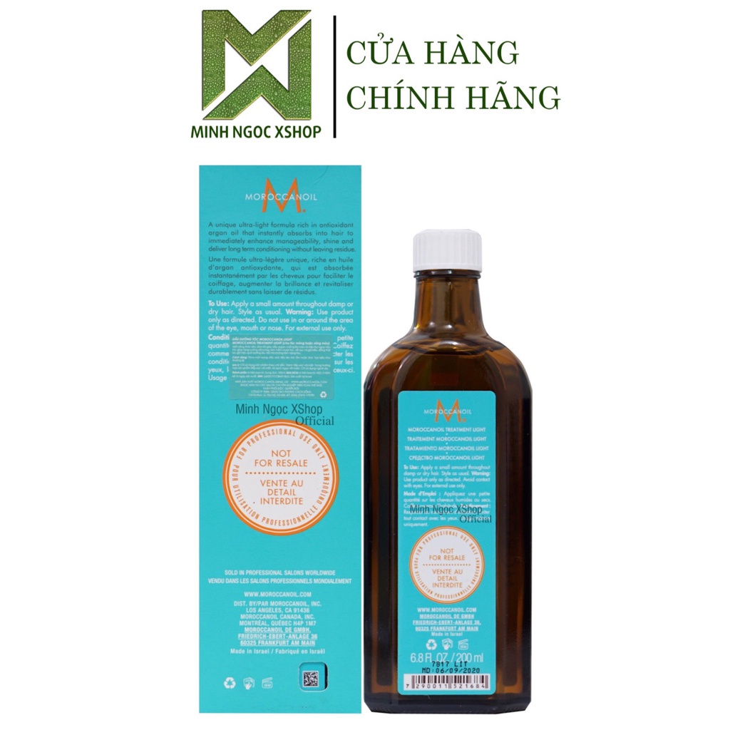 Tinh dầu dưỡng tóc cho tóc màu sáng Moroccanoil Treatment Light 200ML