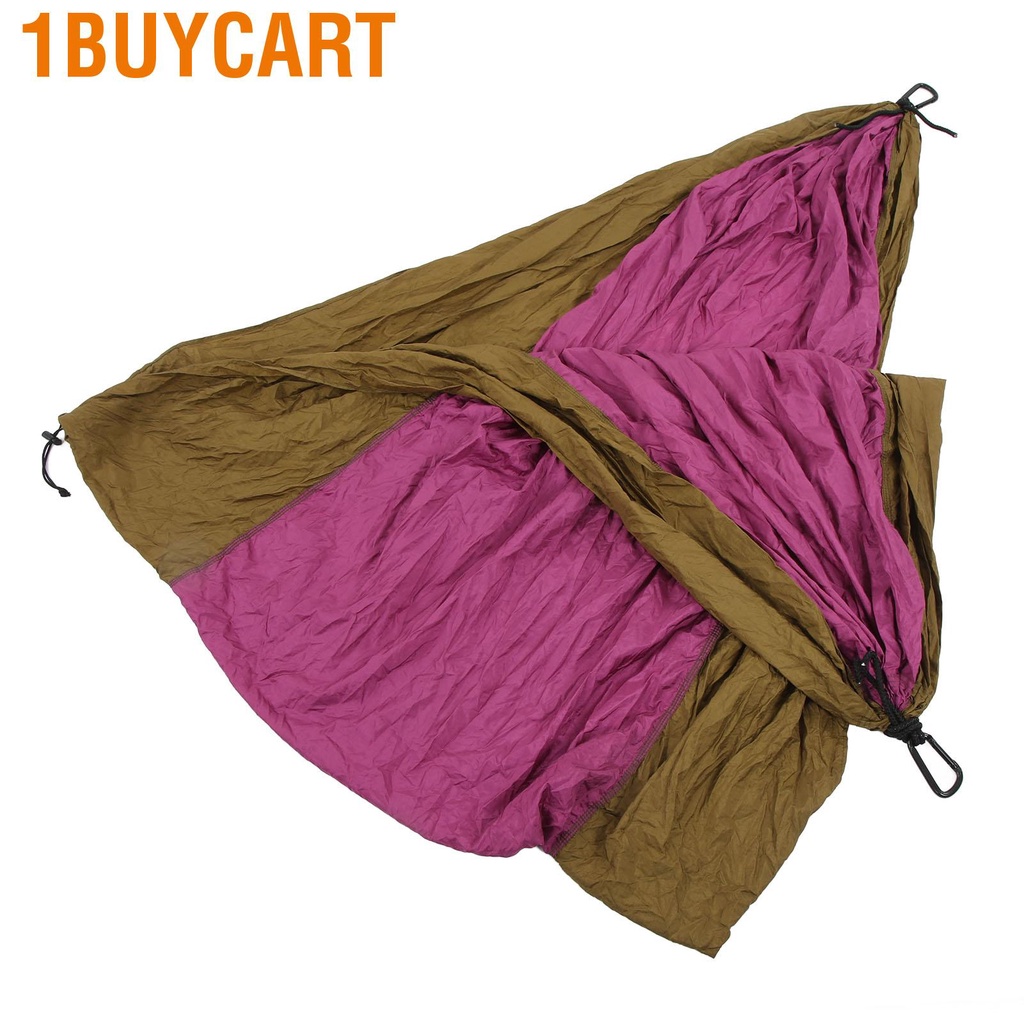 1buycart Double Hammock Lengthened Nylon 2 Person for Camping Backpacking Hiking Courtyard Backyard