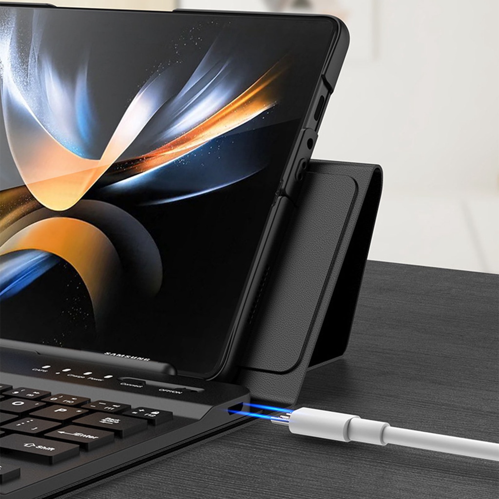 Bao Da Điện Thoại Có Bàn Phím Bluetooth Không Dây 4 Nếp Gấp 3 Cho Samsung Galaxy Z Fold 5