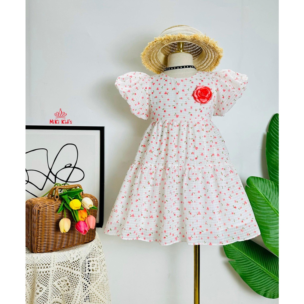 Đầm Bé Gái Hoa Nhí Tay Phồng Size cho bé 14-40kg- Trang 25 Kids - K217