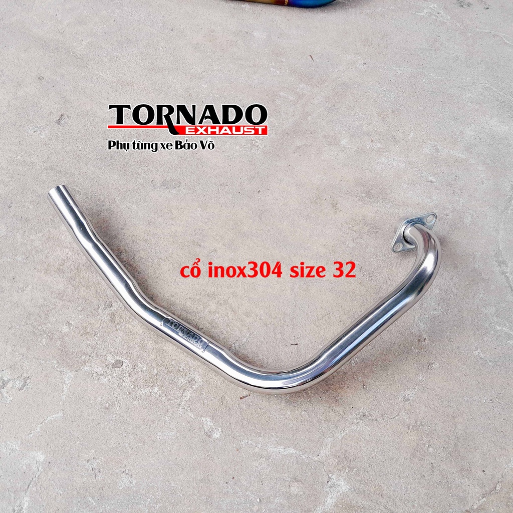 Cổ pô Suzuki GD110 TORNADO làm bằng Titan và inox304