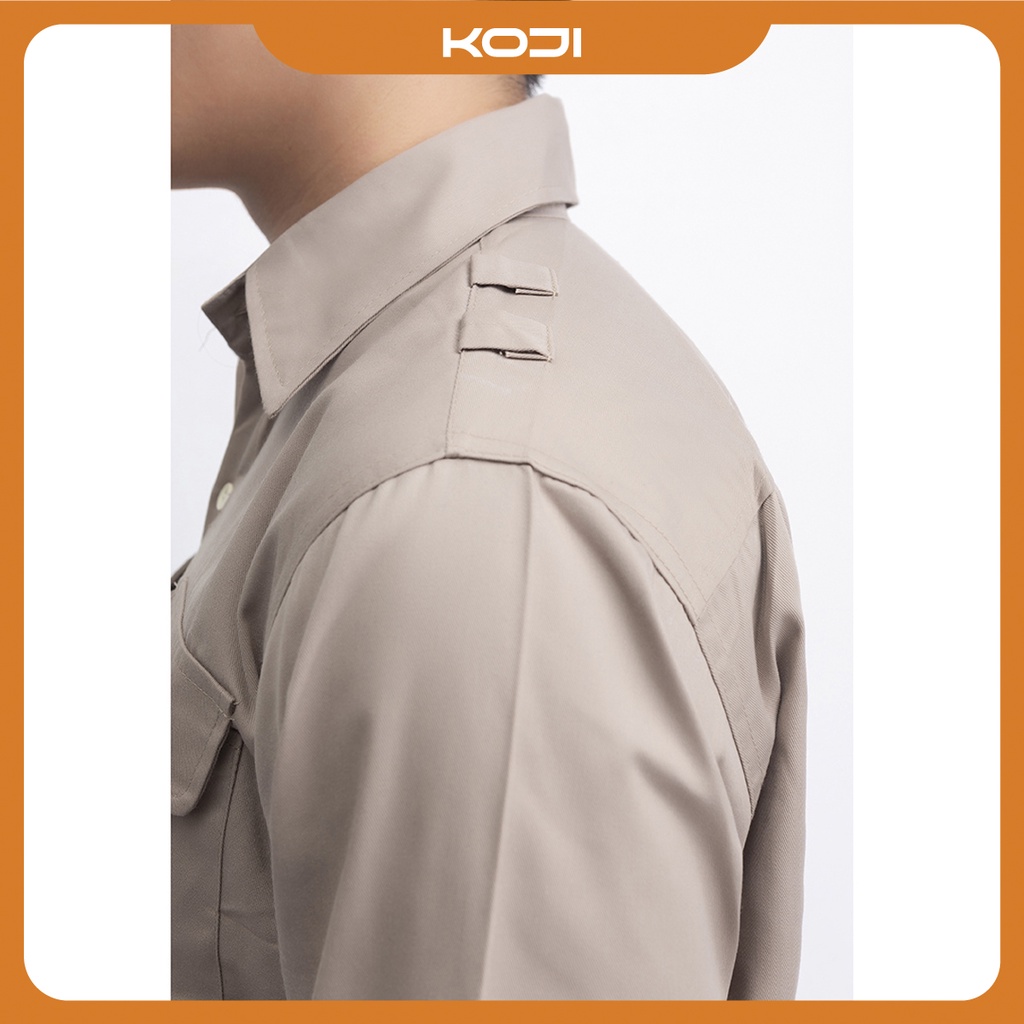 Bộ quần áo bảo hộ lao động KJ215 màu nâu đất