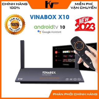 Android tv box vinabox x10 2023, allwinner h616, android tv 10.0, ram 4gb, bộ nhớ 32gb, tìm kiếm giọng nói