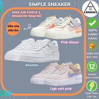 Giày Air Force 1 Shadow Chính Hãng 🔴AF1 Trắng🔴Giày Sneaker Nike Air Force 1 Shadow Allwhite Auth- Simple Sneaker