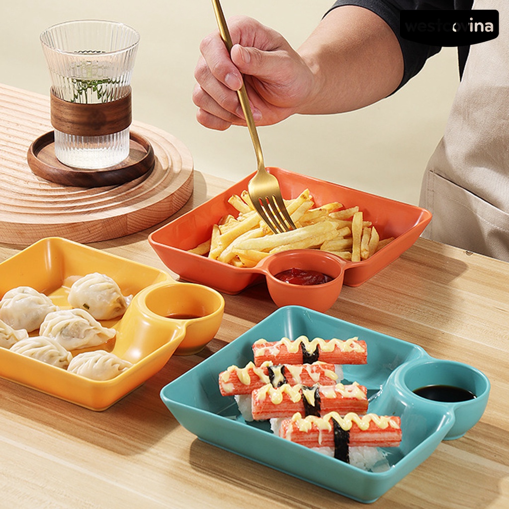 [WEST]⚘Đĩa Nhựa Đựng Bánh Bao / Sushi Chống Trượt Tiện Dụng Cho Nhà Hàng