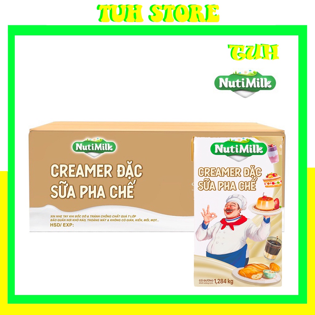 THÙNG 12 Hộp Creamer Nuti, Sữa Đặc Có Đường Nuti Hộp Giấy Trắng 1,284KG-TUH
