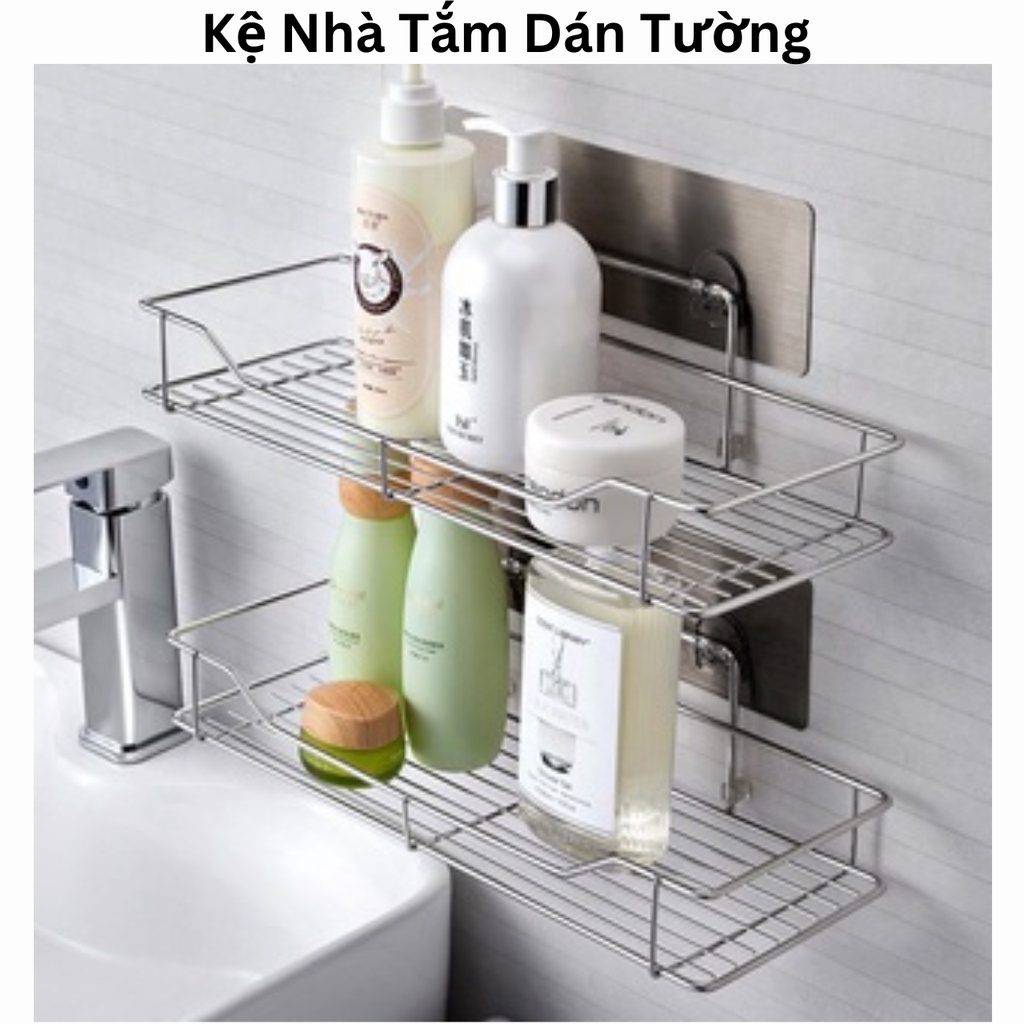 Kệ đựng mỹ phẩm treo tường, Kệ góc dán tường nhà tắm tiện lợi