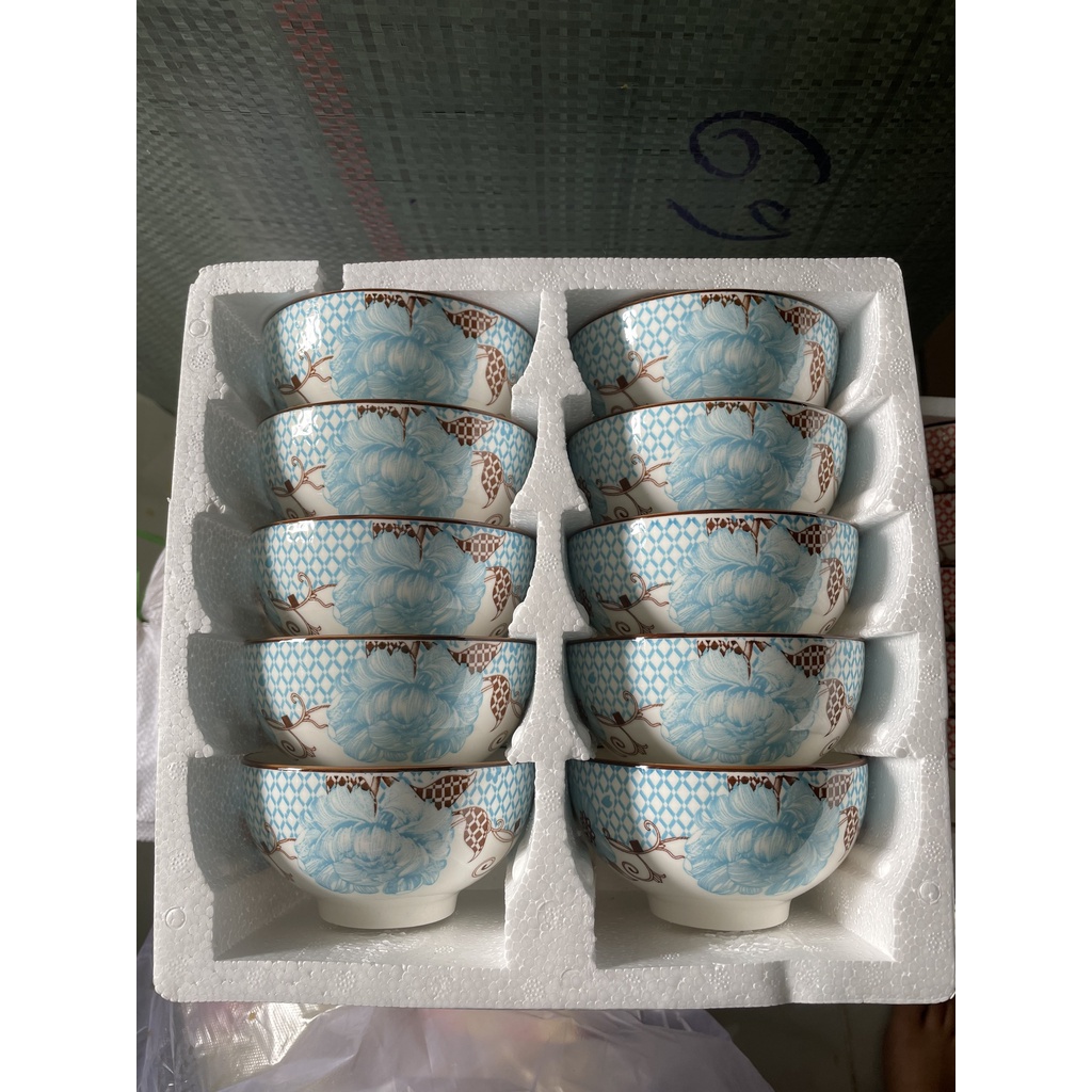 COMBO 10 CHÉN SỨ HOA VĂN CAO CẤP - CHÉN SỨ TRÁNG MEN siêu đẹp siêu cute