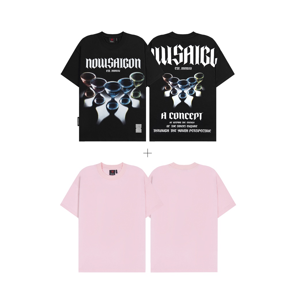 COMBO Áo thun NEEDS OF WISDOM Cups Tee & Blank Tee