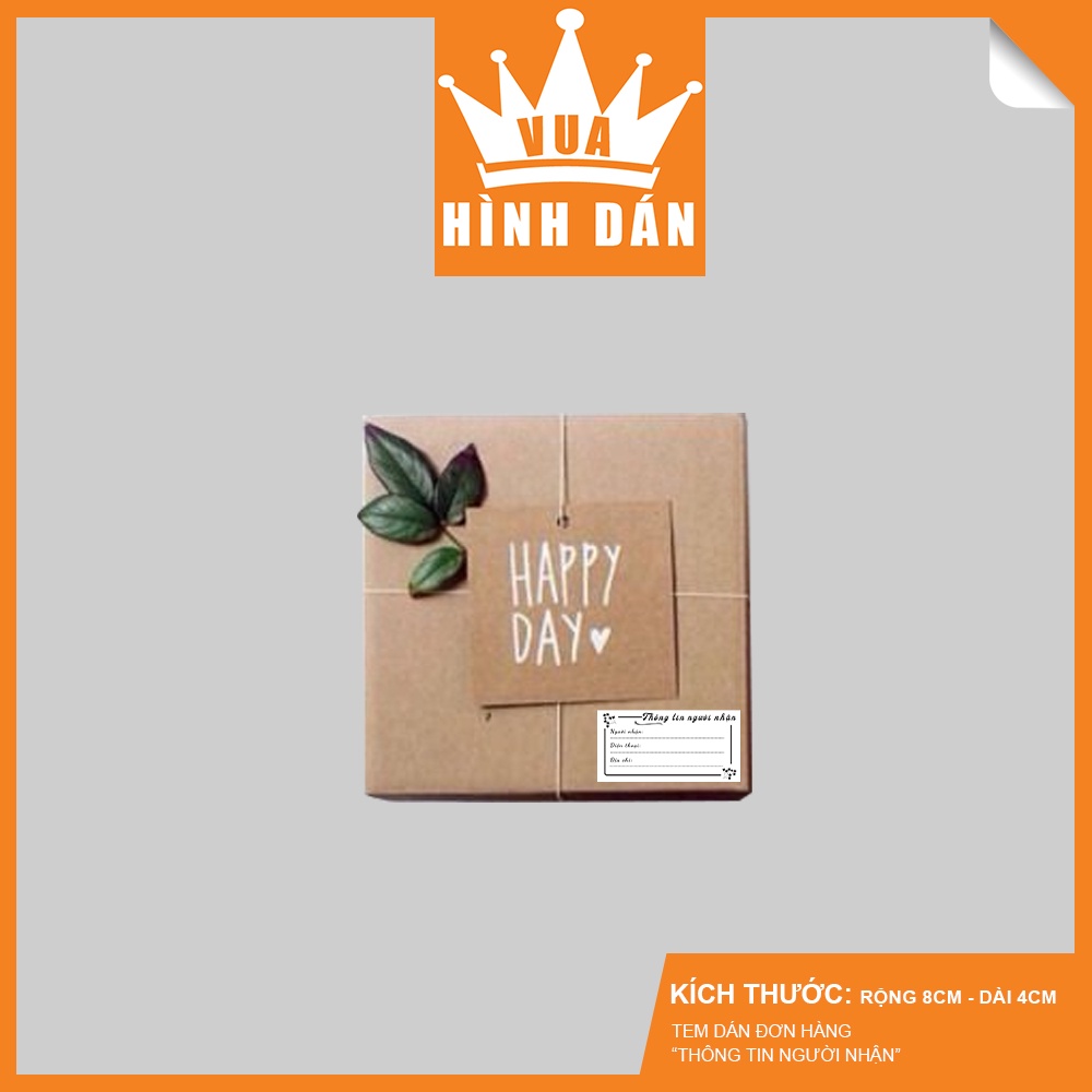 Set 50/100 sticker THÔNG TIN NGƯỜI NHẬN   - tem đa năng nhãn nhận hàng dán lên món quà, đơn hàng, thư từ