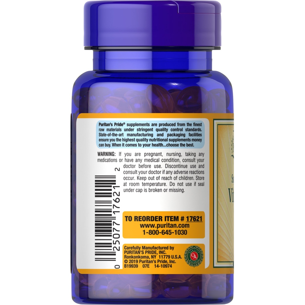 Viên bổ sung vitamin D3 25mg - 50mg 100v puritan's Pride