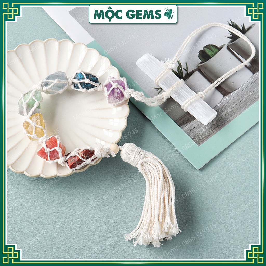 Chuỗi Đá Thanh Tẩy Thô 7 Màu, Giúp Gia Tăng May Mắn - Cải Thiện Khả Năng Tập Trung - Hỗ Trợ Reiki Chữa Lành