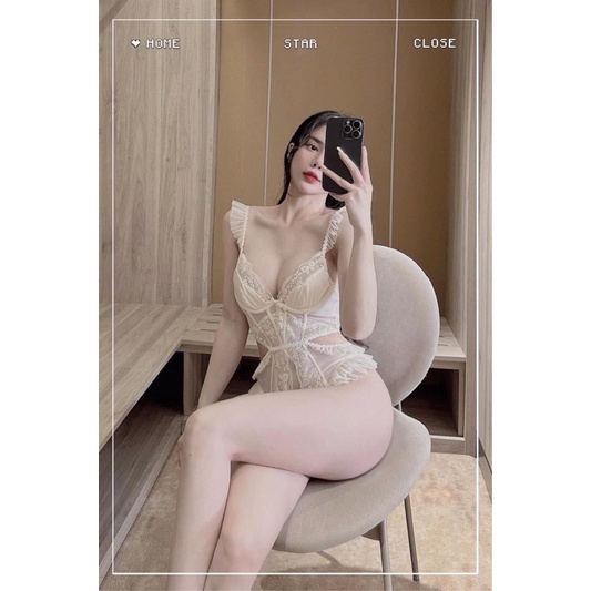 ♥️Hàng QC♥️Bodysuit phối ren, ngọng ngực sexy quyến rũ_THANHHIEN997_ren cao cấp 599.