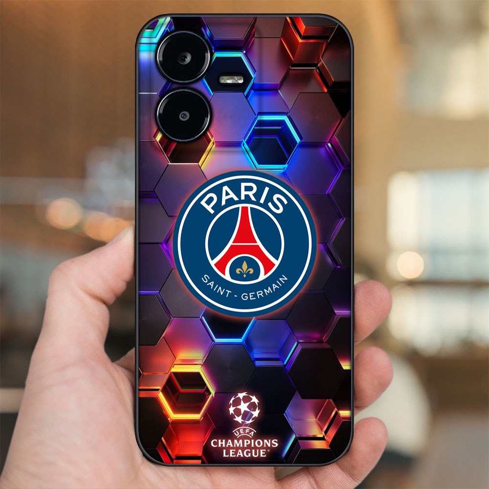 Ốp lưng Vivo Y22s viền đen in hình CLB Bóng Đá PSG Paris Saint Germain