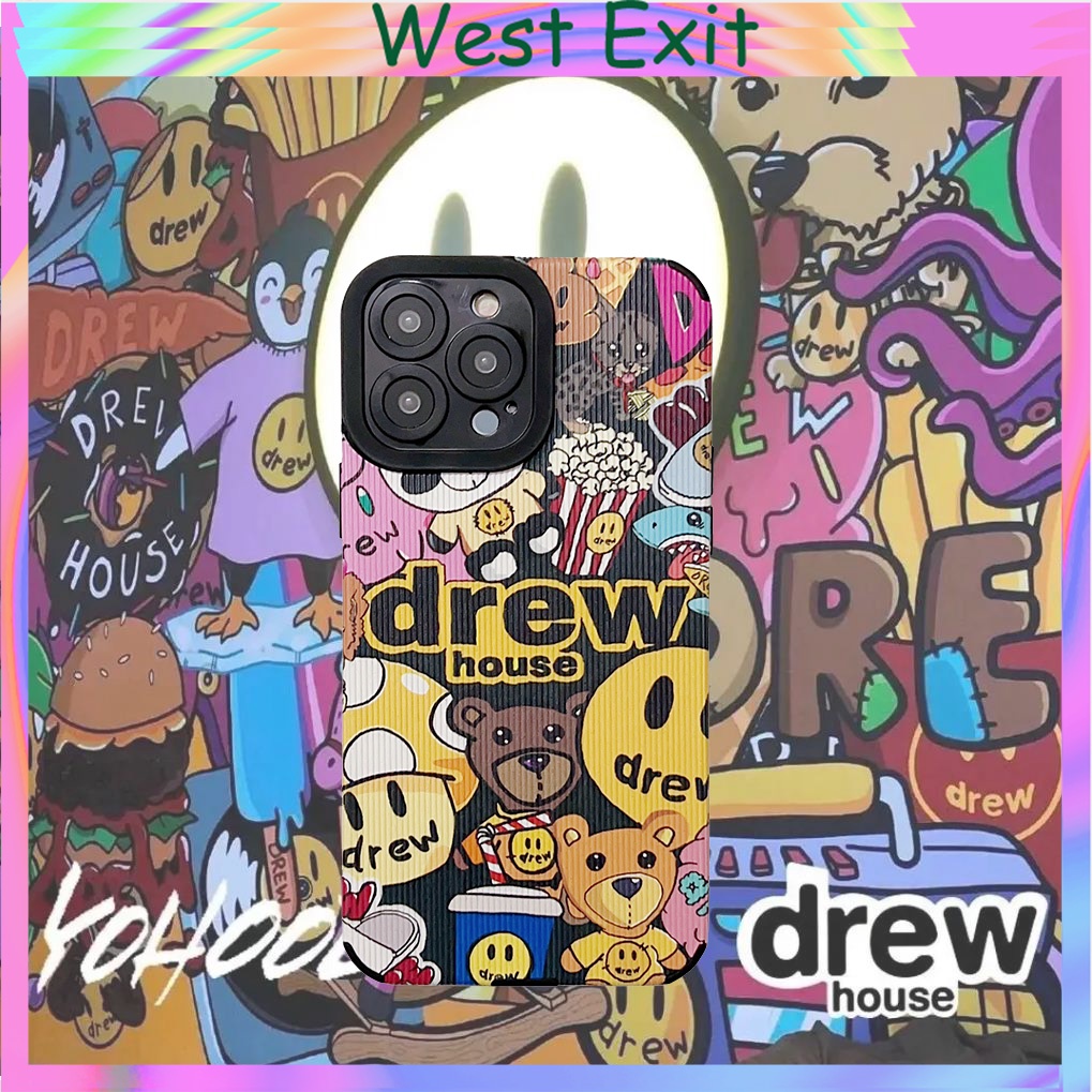 Drew house logo Ốp Điện Thoại tpu Hình Mặt Cười Cho iPhone14 14pro 14promax 13 13pro 13promax 12 12pro 12promax 11 11promax x / xs xr xsmax 7plus