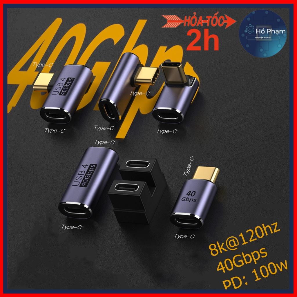 Đầu chuyển type-c to type-c 40Gbps - c to c (usb 4.0) hỗ trợ độ phân giải 8k, sạc pd 100w - Hồ Phạm