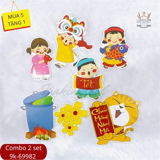 Sp069982 - set que giấy-tết chúc mừng năm mới+nồi bánh chưng