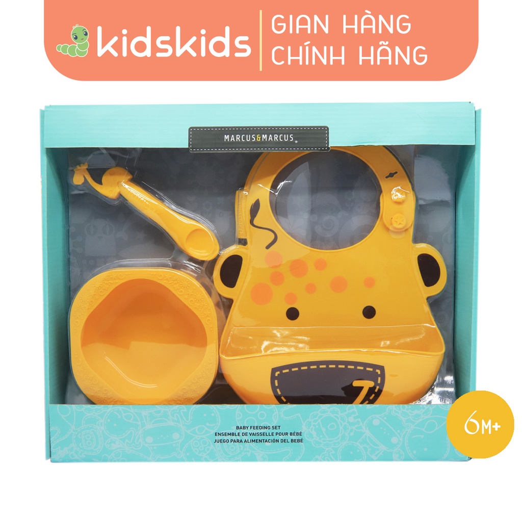 Bộ Đồ Dùng Ăn Dặm Silicon Baby Marcus & Marcus, Cho Bé Từ 6 Tháng - Lola