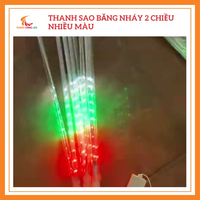 Thanh sao băng nháy 2 chiều nhiều màu, 1 bộ 8 thanh tro trang trí neol và tết