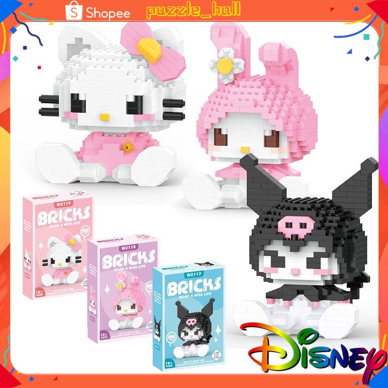 Bộ Đồ Chơi Lắp Ráp Búp Bê Mickey Minnie / My Melody / Hello Kitty Dễ Thương Dùng Trang Trí DIY
