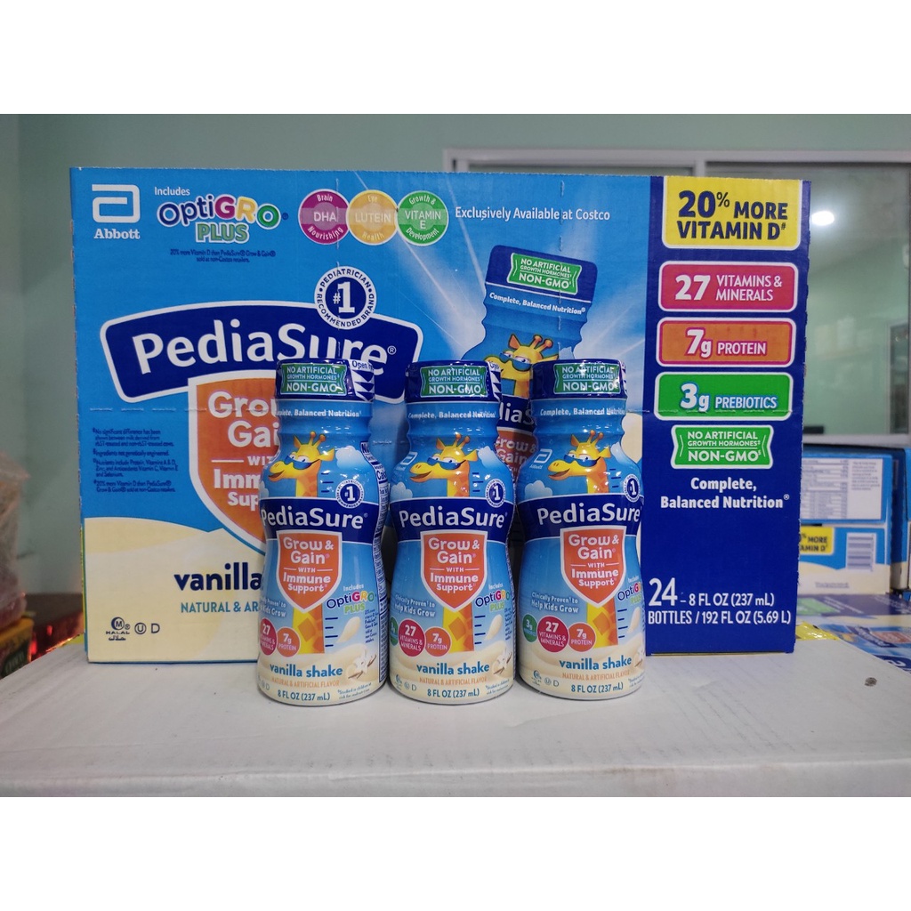 Combo 6 Chai Sữa Pediasure Nước Grow & Gain With Fiber Vanilla 237ml_Nhập Khẩu Mỹ