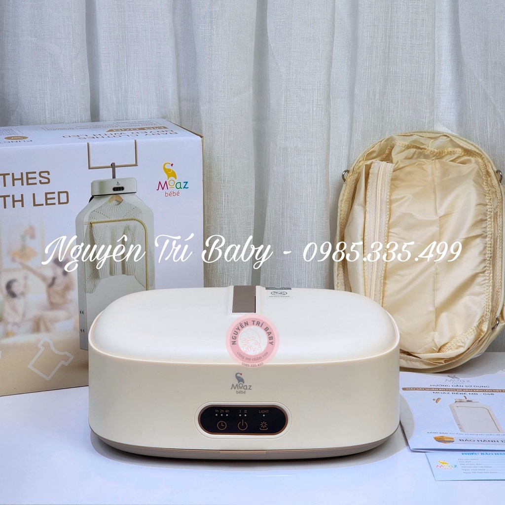 Máy sấy quần áo cho bé gắn đèn Led tiệt trùng Moaz bebe MB048