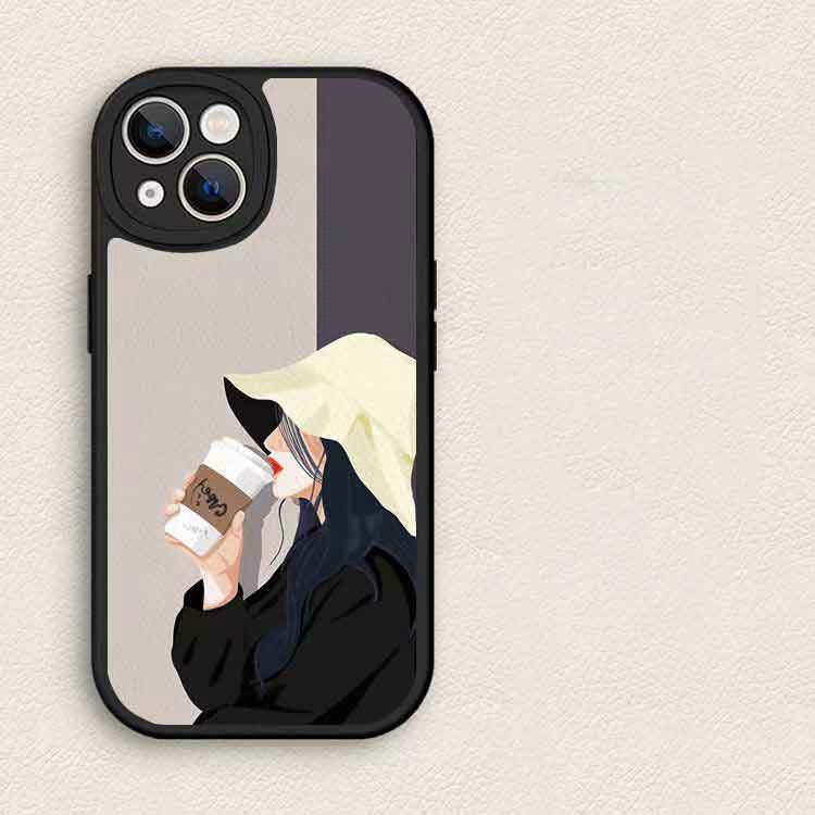 XPN| Ốp lưng Đối với iPhone 6 6s 7 8 Plus X Xr Xs Max 11 12 13 14 15 Pro Max Soft Couple Coffee Hat Boy Girls Camera Protect Phone Case