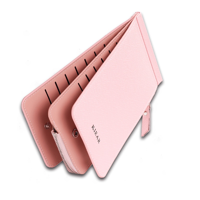 Ví Dài Đựng Thẻ Sức Chứa Lớn Có Khóa Kéo Phong Cách Hàn Quốc Cho Nữ