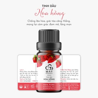 Tinh dầu Hoa hồng thiên nhiên thơm phòng May Fragrance | Kiểm nghiệm GC - MS