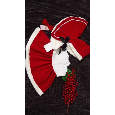 Đầm Nhung NOEL 🍓TIỆM CÔNG CHÚA NHỎ🍓 Váy Bà Già Noel Đỏ Chi Tiết cực ấm áp cho bé