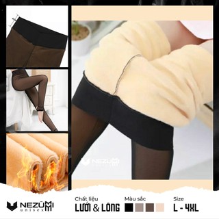 (Có sẵn) Quần tất 3D lót lông 60-100kg bigsize cạp cao gen bụng tốt dẫm gót (loại 1 siêu dai)