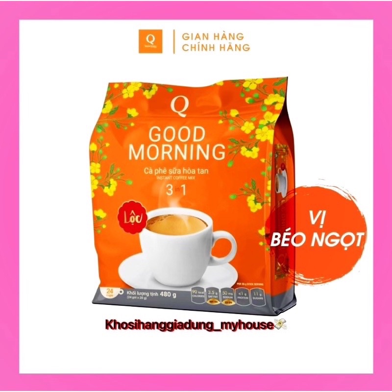 Cà phê hòa tan 3 in 1 Goodmorning cafe sữa uống liền  Trần Quang