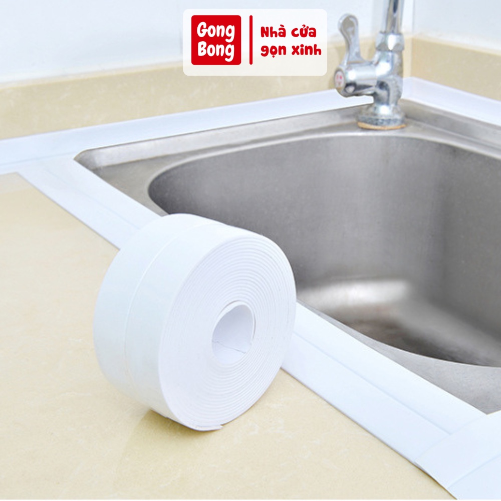 Cuộn băng keo chống thấm PVC tiện dụng dán viền bồn rửa chén phòng tắm tiện lợi chống ố vàng nấm mốc khe hở