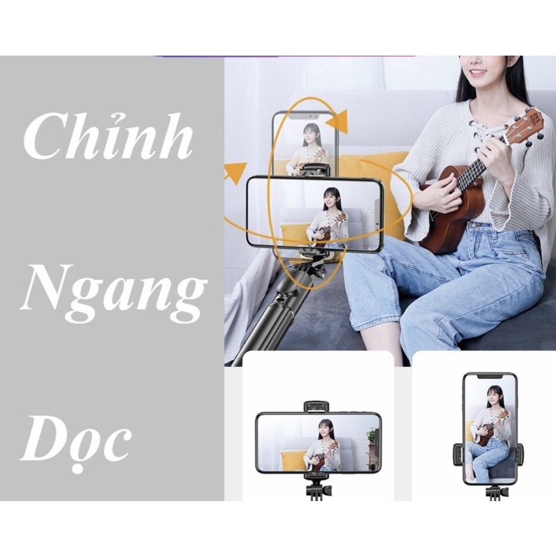 Gậy Chụp Ảnh Tự Sướng Bluetooth Giá Đỡ Điện Thoại 3 Chân Đa Năng – Tripod R1 – Chụp Hình Selfie - Kèm Điều Khiển từ xa