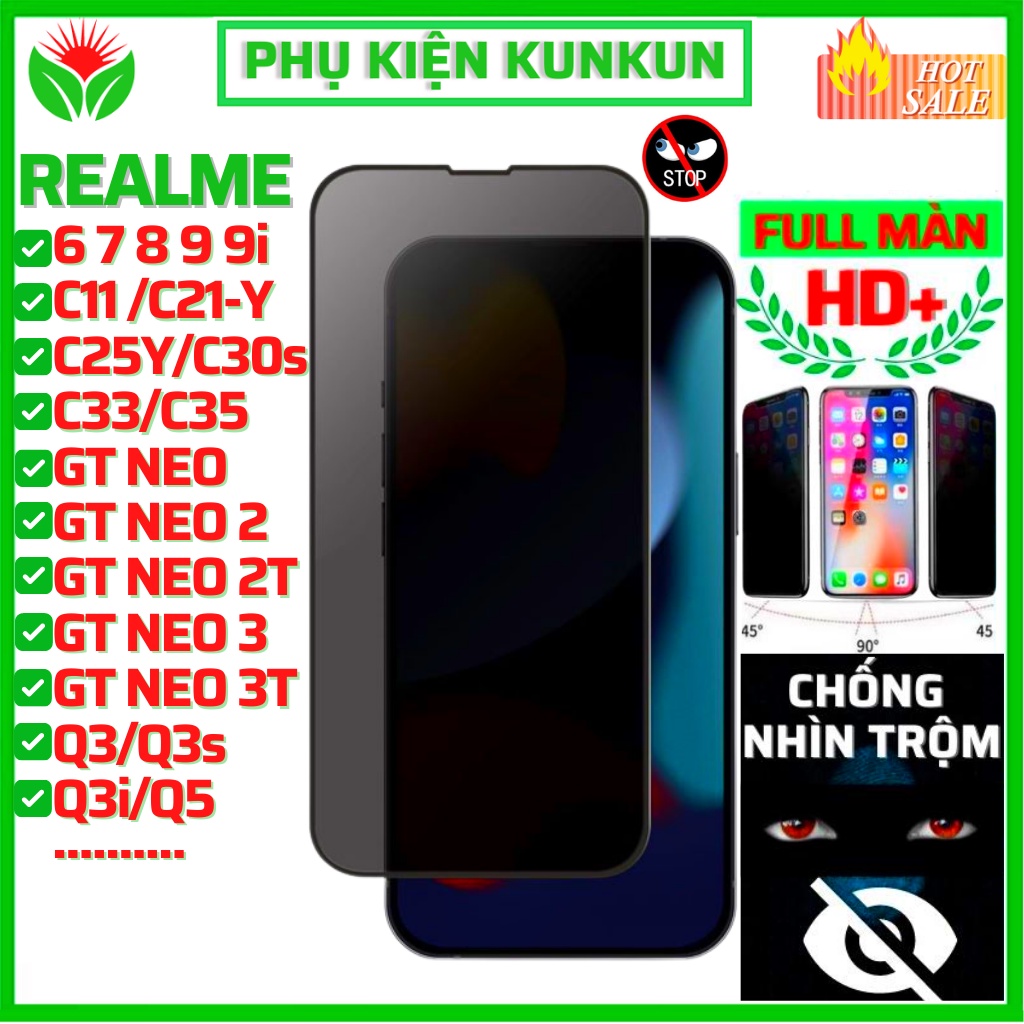 Cường lực chống nhìn trộm Realme C11 C35 C30s C33 C15 C17 C21