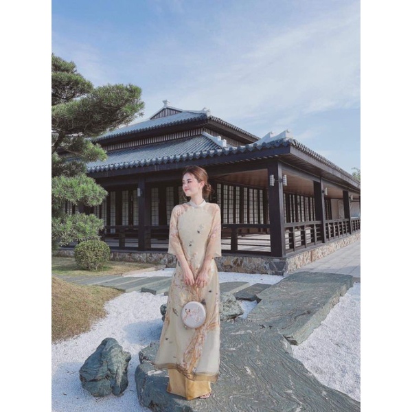 🥰 Ao dài tơ ogana kết hoa nổi cao cấp đẹp sang chảnh hàng thiết kế cao cấp giá rẻ kèm ảnh thật 100%